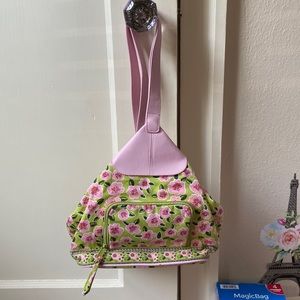 Maggi B Floral canvas purse backpack